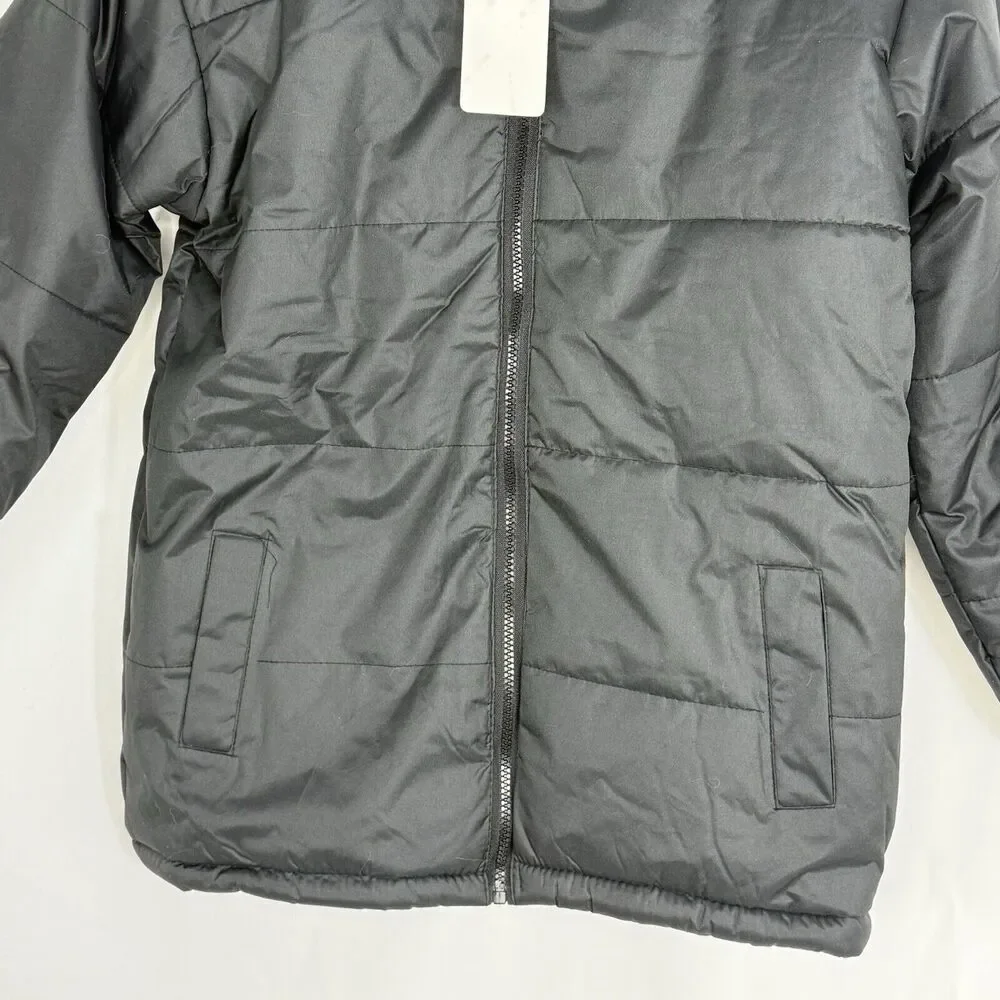 Revess Black Puffer Winter Coat Hooded Men Size 8 Small NWT